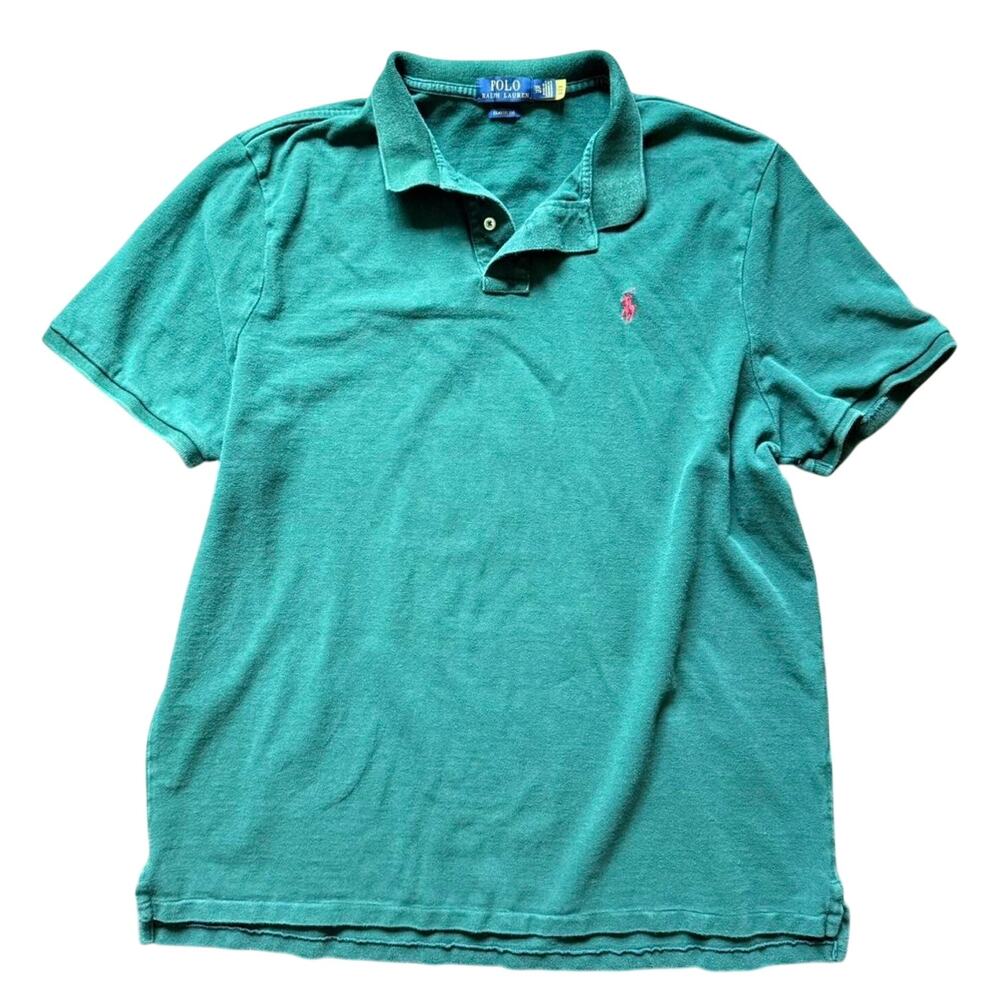 Polo Ralph Lauren Classic Fit Green Polo Shirt Red Pony Logo Size XXL